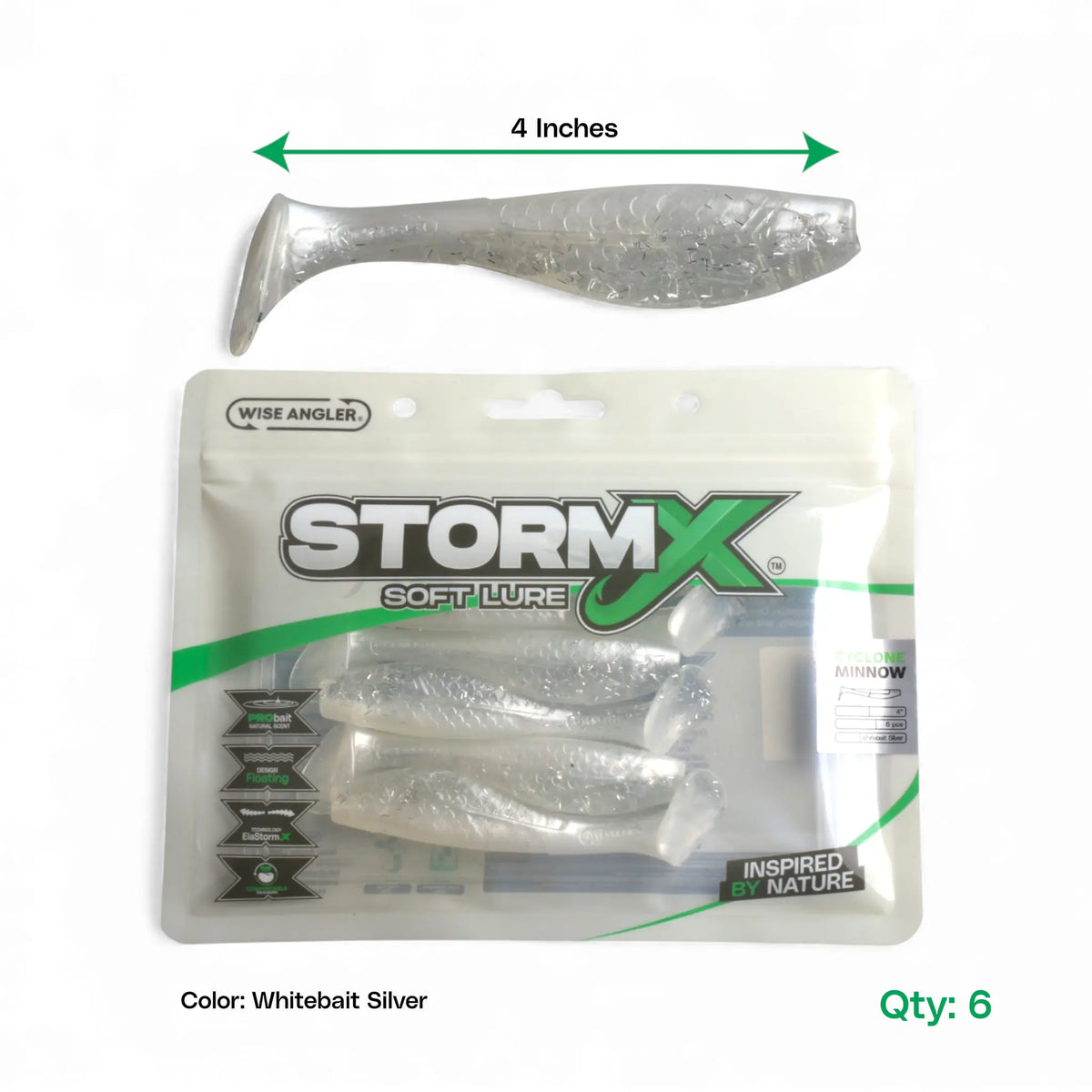 StormX™ Cyclone Minnow 4" Soft Lure product detail by Wise Angler