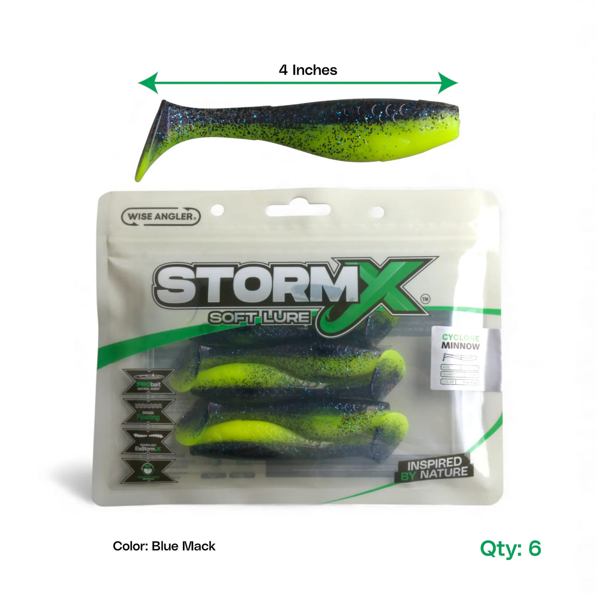 StormX™ Cyclone Minnow 4" Soft Lure product detail by Wise Angler