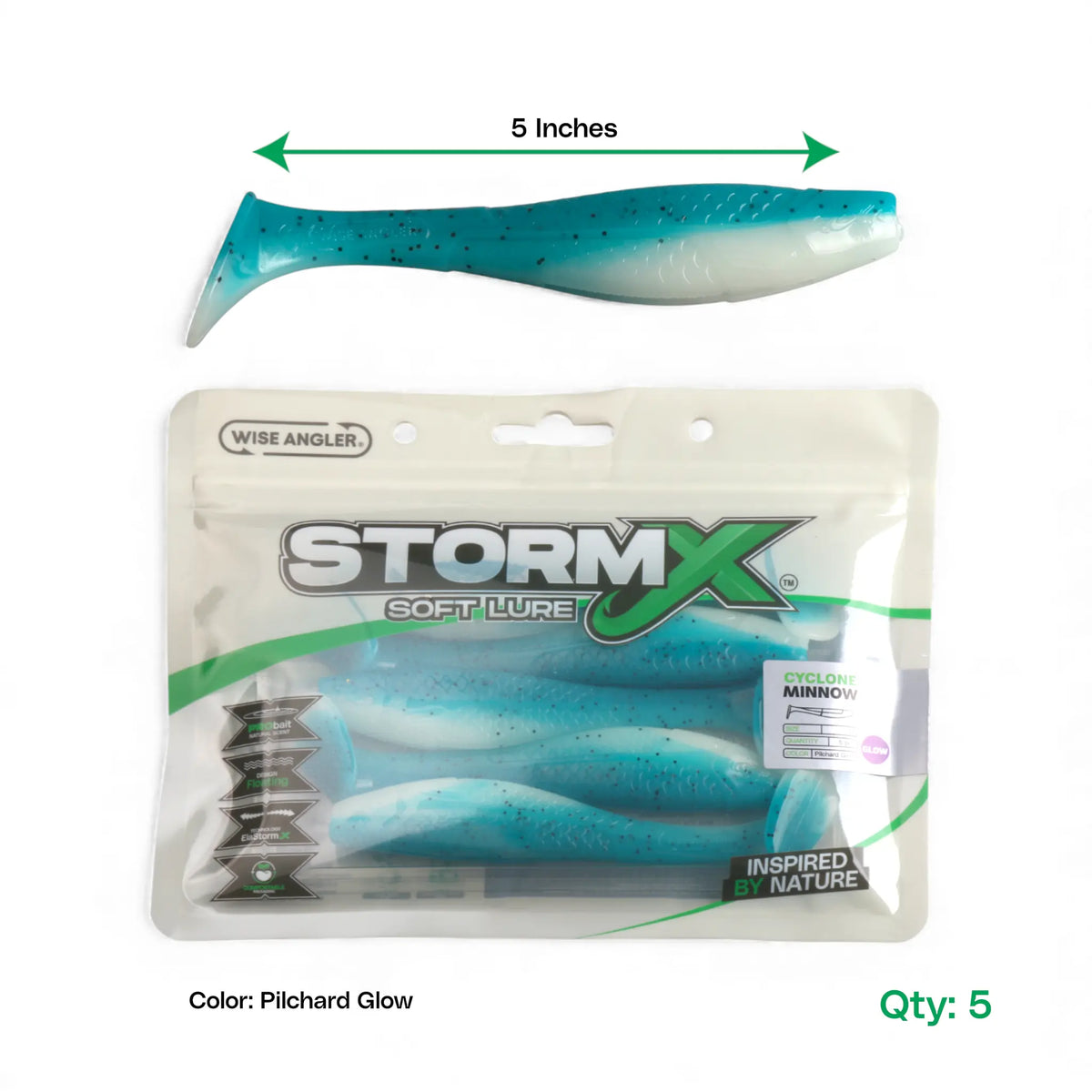 StormX™ Cyclone Minnow 5" Soft Lure product detail by Wise Angler