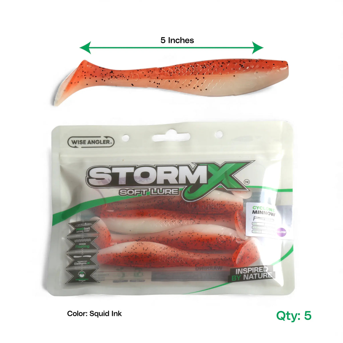 StormX™ Cyclone Minnow 5" Soft Lure product detail by Wise Angler