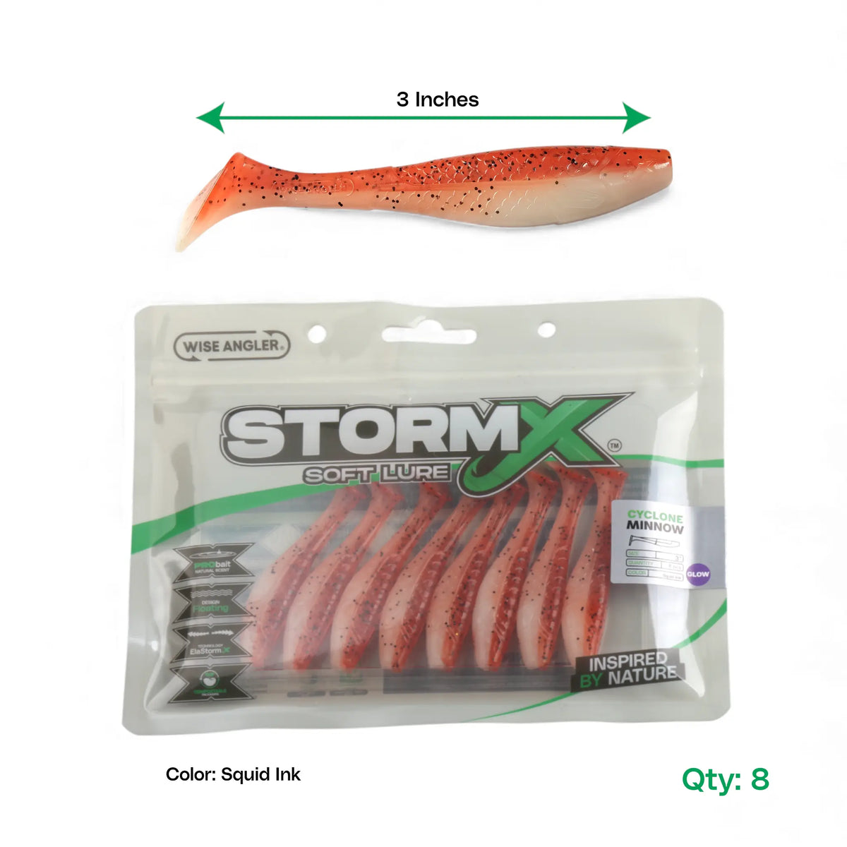 StormX™ Cyclone Minnow 3" Soft Lure product detail by Wise Angler