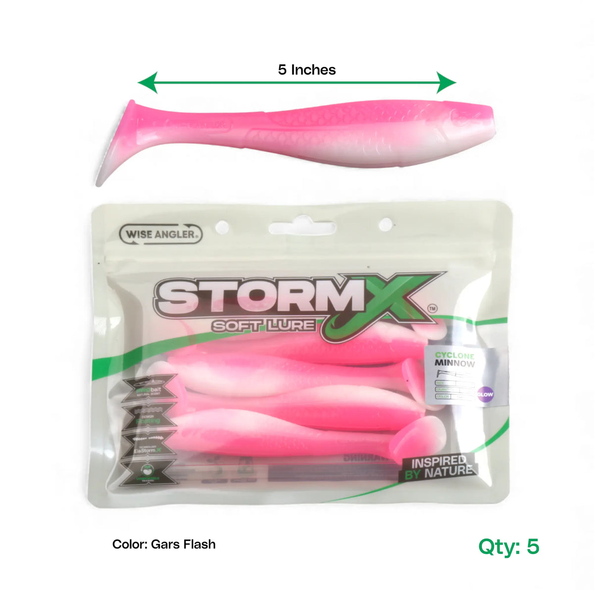StormX™ Cyclone Minnow 5" Soft Lure product detail by Wise Angler