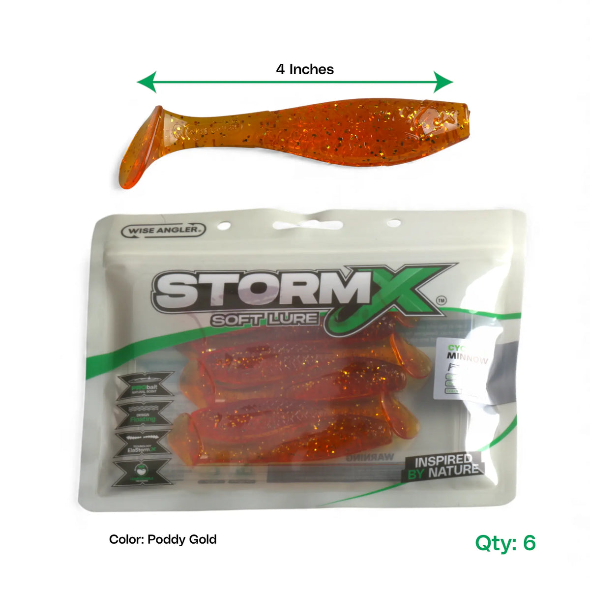 StormX™ Cyclone Minnow 4" Soft Lure product detail by Wise Angler