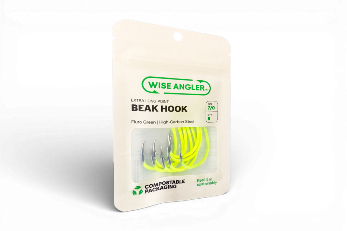 Wise Angler Beak Hook in compostable packaging