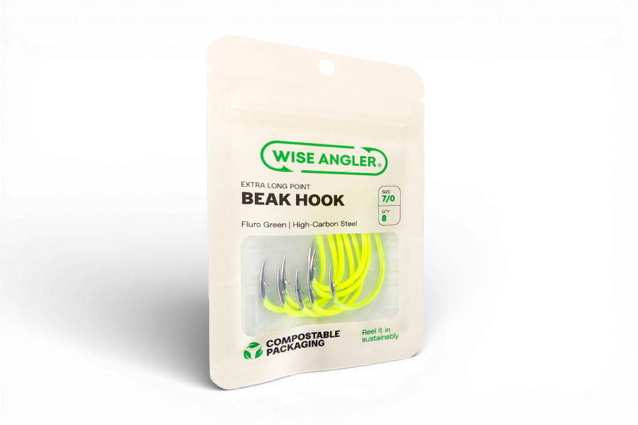Wise Angler Beak Hook in compostable packaging