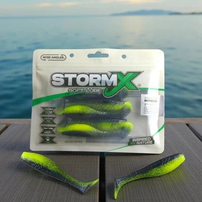 StormX Cyclone Minnow 4" soft lure – Blue Mack