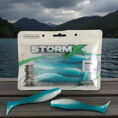 StormX Cyclone Minnow 5" soft lure – Pilchard Glow UV