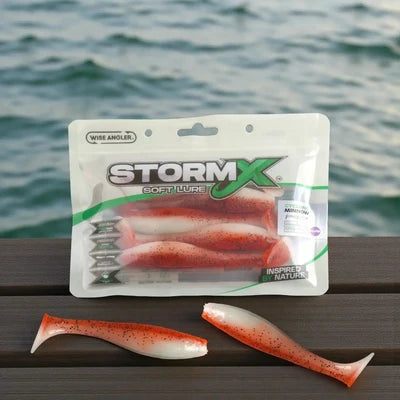 StormX Cyclone Minnow 5" soft lure – Squid Ink – Glow UV