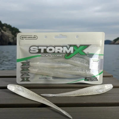 StormX Storm Shad 7" soft lure – Whitebait Silver