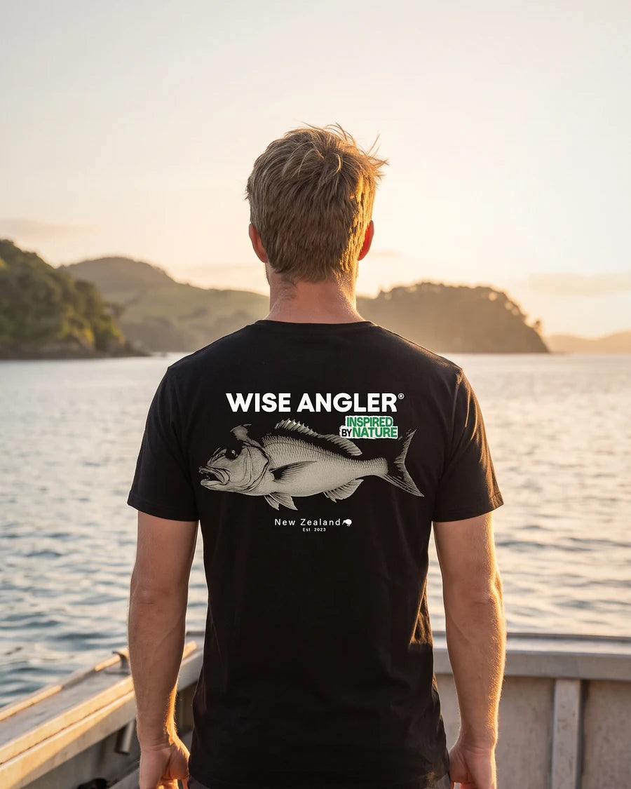 Wise Angler® 30 lbs Club Organic T-Shirt – Snapper Edition, back