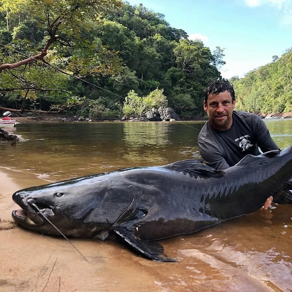 Angler holding a large catfish