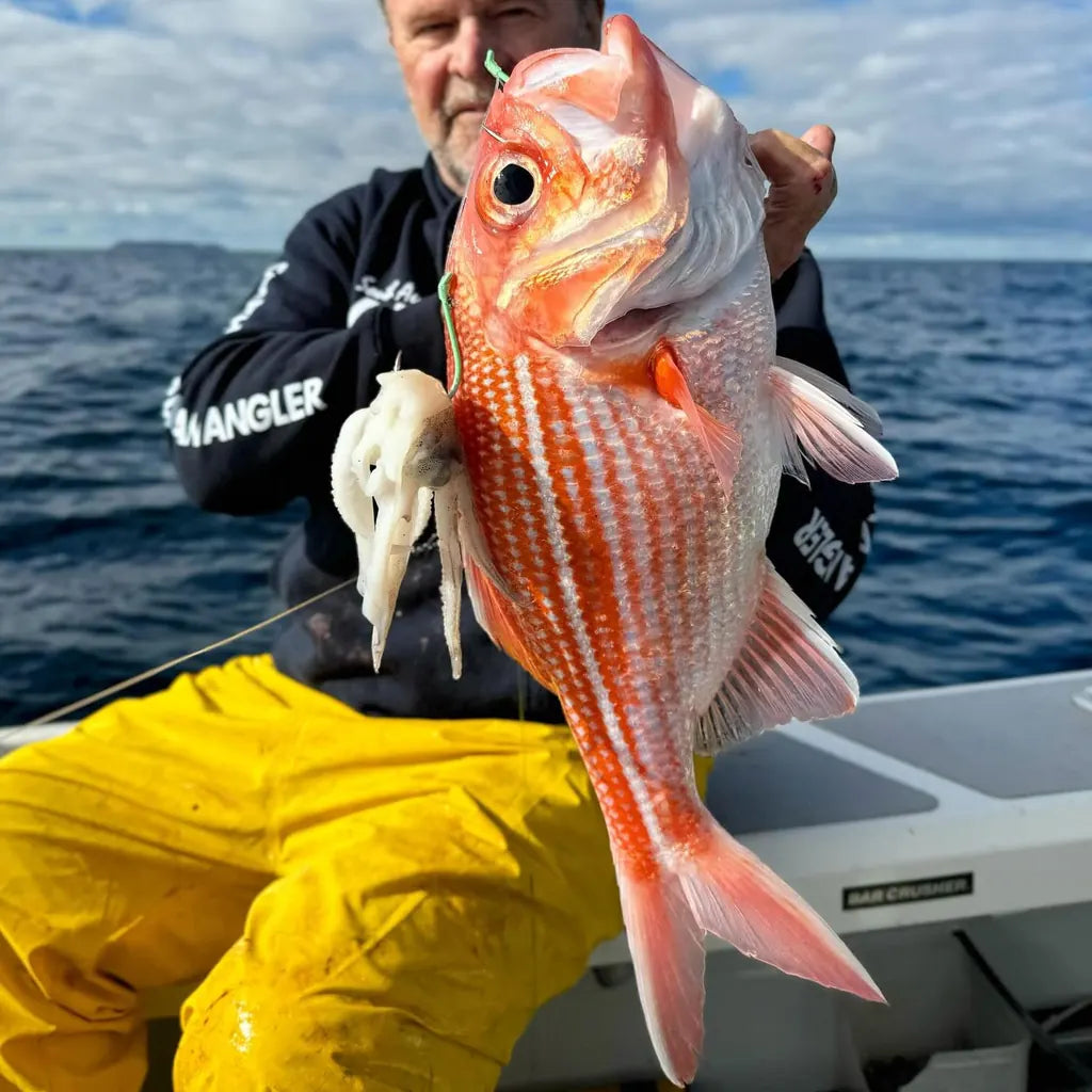 Angler holding a red emperor
