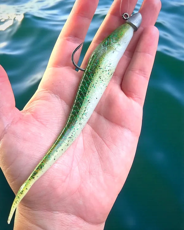 Storm Shad 7" Yellow Tail, rigged and ready