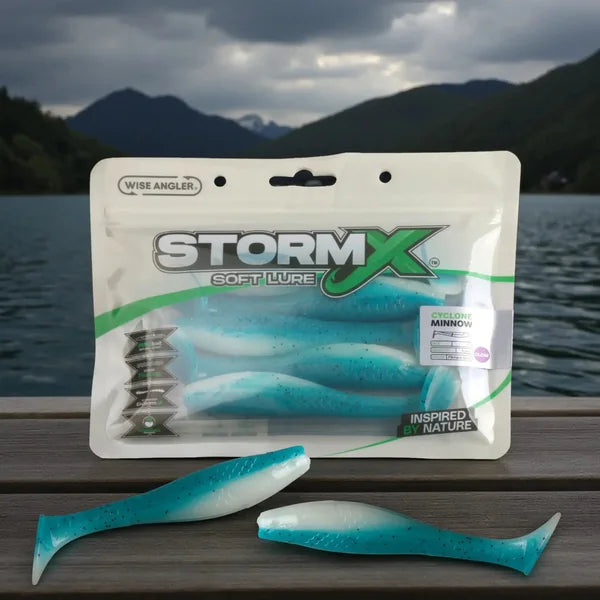 Cyclone Minnow 5" Pilchard Glow UV on the jetty